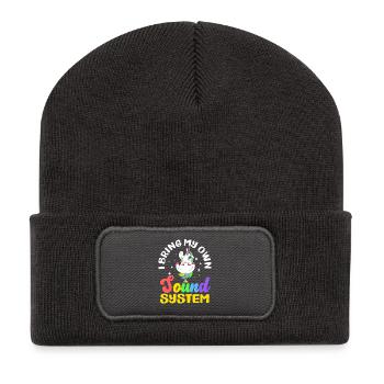 Public Fart Funny Inappropriate - Recycled Patch Beanie - dark grey - Front