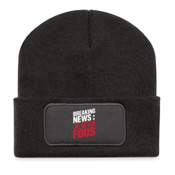 Breaking News I Don't Care Sarcastic Humor - Recycled Patch Beanie - dark grey - Front