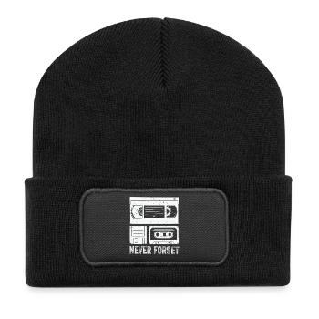 Vintage Cassette Tape Never Forget - Recycled Patch Beanie - black - Front