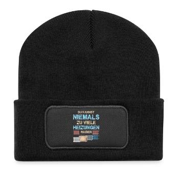 Heating Engineer Heating Construction Plumber Plumber - Recycled Patch Beanie - black - Front