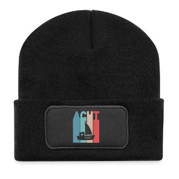 8 years children's birthday ship - Recycled Patch Beanie - black - Front