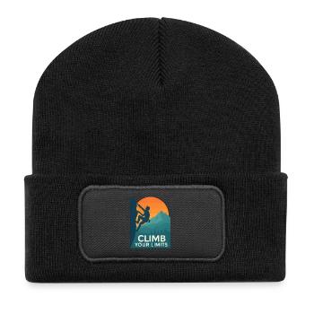 Climb Your Limits – Climbing &amp; Bouldering - Recycled Patch Beanie - black - Front