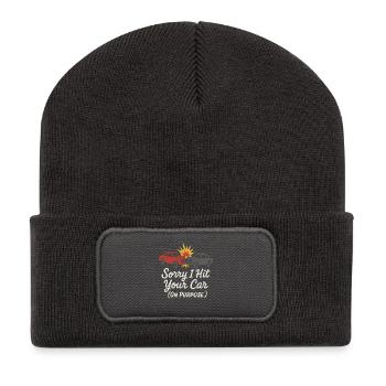 Demolition Derby Fan Pit Crew Crash Driver Fair - Recycelte Patch Beanie - Dunkelgrau - Vorne
