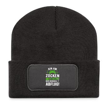 Gamer - I'm gaming, no tips, bring beer - Recycled Patch Beanie - dark grey - Front