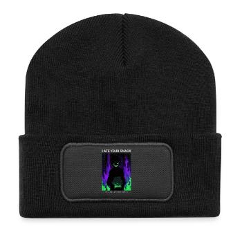 Vaporwave Phonk Anime Horror Snack Creepy Grin - Recycled Patch Beanie - black - Front
