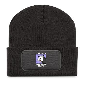 Cute Aupsum Animal - Recycled Patch Beanie - dark grey - Front