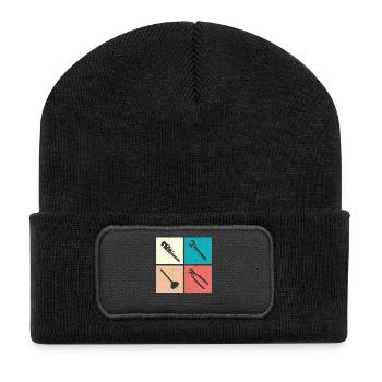 Heating Engineer Heating Construction Plumber Plumber - Recycled Patch Beanie - black - Front