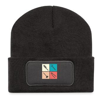 Chauffagiste Plombier Plombier de construction chauffage - Beanie recyclé à patch - charbon - Devant