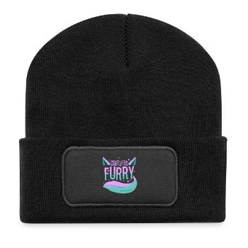 Certified furry - Recycled Patch Beanie - black - Front