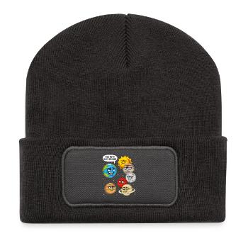 Espace Planètes Astronomie - Beanie recyclé à patch - charbon - Devant