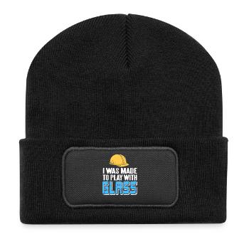 I Was Made To Play With Glass Glazier Humor - Recycled Patch Beanie - black - Front