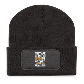 Ils vont me juger de toute façon, alors peu importe - Beanie recyclé à patch - charbon - Devant