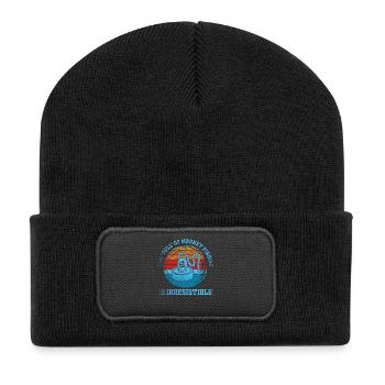 Neodym-Magnet zum Angeln, magnetischer Fischer - Recycelte Patch Beanie - Schwarz - Vorne