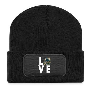 Sun Bear Malaienbär - Recycelte Patch Beanie - Schwarz - Vorne