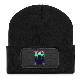 Not Today Society Streetwear Phonk Style Motiv - Recycelte Patch Beanie - Schwarz - Vorne