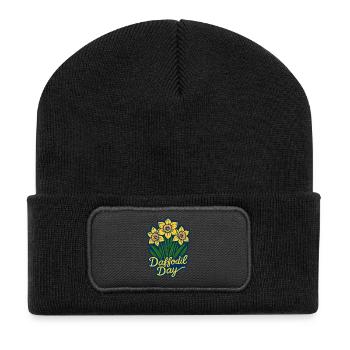Daffodil Day - Cancer Awareness Tag - Recycled Patch Beanie - black - Front
