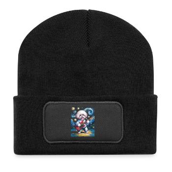 Bichon frisé de la nuit étoilée - Beanie recyclé à patch - noir - Devant