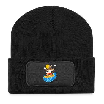 Surf berger allemand - Beanie recyclé à patch - noir - Devant