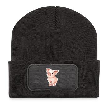 Pig Piglet - Recycled Patch Beanie - dark grey - Front