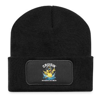 L’équipage d’un canard en caoutchouc profite d’une croisière - Beanie recyclé à patch - noir - Devant