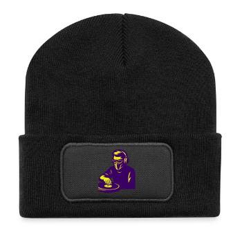 DJ futuriste - Beanie recyclé à patch - noir - Devant