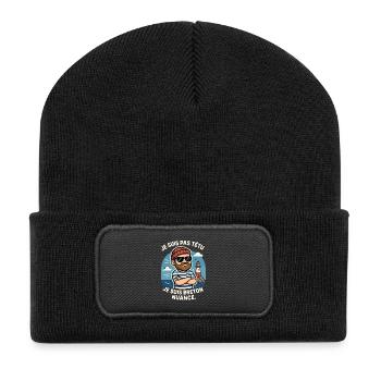 Brittany - Ich bin nicht stur Ich bin Bretonisch Lustig - Recycelte Patch Beanie - Schwarz - Vorne