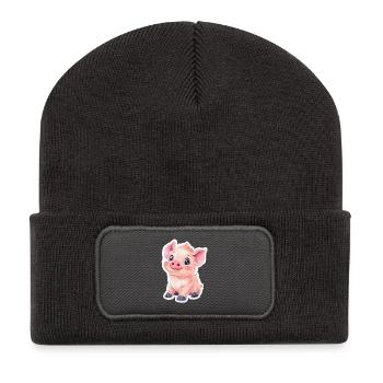 Pig Piglet - Recycled Patch Beanie - dark grey - Front