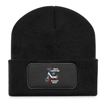 My balance bike needs me - Recycled Patch Beanie - black - Front