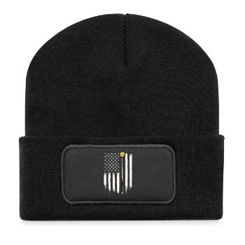 Billard US Drapeau Salle de billard Patriotic Cue Player - Beanie recyclé à patch - noir - Devant
