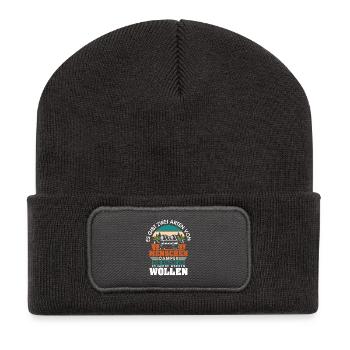 Camper Camping Caravane Dicton - Beanie recyclé à patch - charbon - Devant