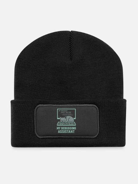 Mon chat assistant de débogage - Beanie recyclé à patch - noir