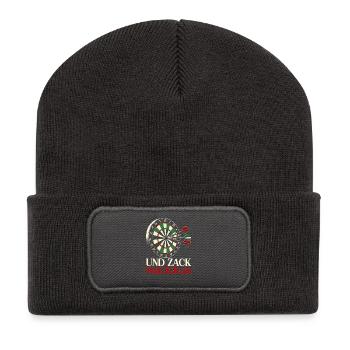 Darten Dart Dartboard Dartscheibe Dartspieler - Recycelte Patch Beanie - Dunkelgrau - Vorne