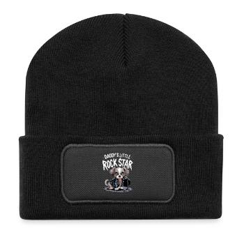 Canine with leather jacket - Recycled Patch Beanie - black - Front