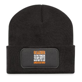 Glazier Nutritional Facts Parody Work Skill Humor - Recycled Patch Beanie - dark grey - Front