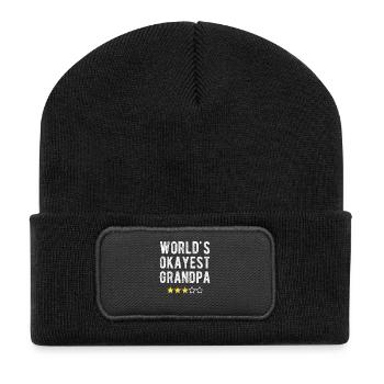 Le grand-père le plus gentil du monde, une drôle de phrase de grand-père - Beanie recyclé à patch - noir - Devant