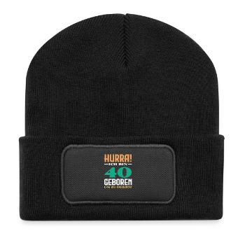 Funny 40th Birthday Gift Birthday Shirt - Recycled Patch Beanie - black - Front