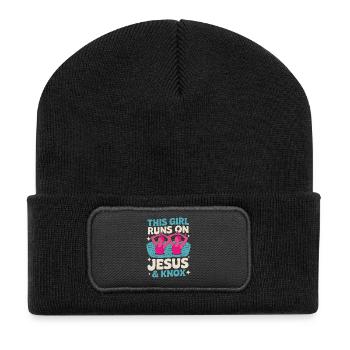 Synchronschwimmen Kunstschwimmen Wassersport - Recycelte Patch Beanie - Schwarz - Vorne