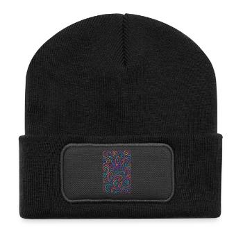 Colorful floral patterns in mandala style - Recycled Patch Beanie - black - Front