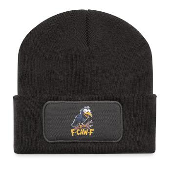 F-Caw-F Meme Krähe - Recycelte Patch Beanie - Dunkelgrau - Vorne