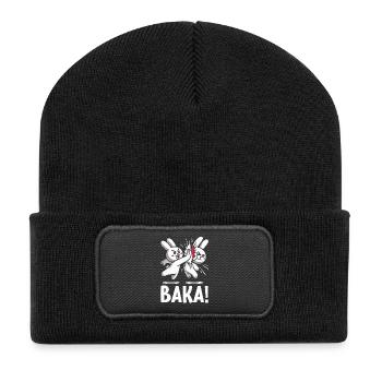 Get Out Unnecessary Social Contact Baka Anime - Recycled Patch Beanie - black - Front