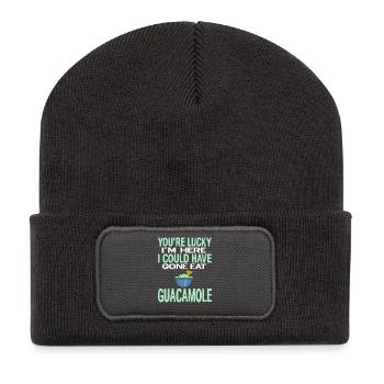 Funny Guacamole Avocado Foodie Sarcasm Quote - Recycled Patch Beanie - dark grey - Front