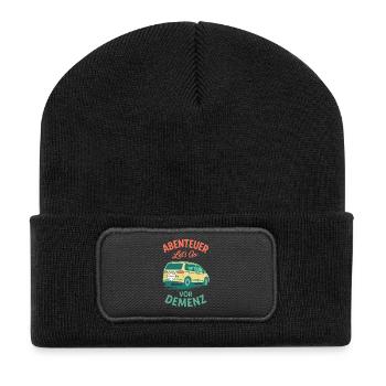 Senior Humour Aventure Avant Démence Camping Camper - Beanie recyclé à patch - noir - Devant