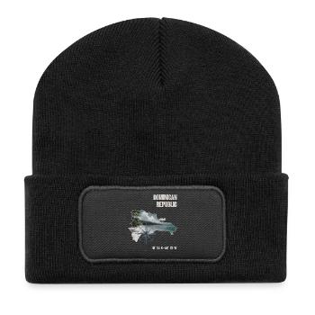 Dominikanische Republik Kompass Tropisch - Recycelte Patch Beanie - Schwarz - Vorne