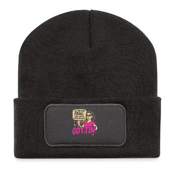 Confident feminist illustration - Recycled Patch Beanie - dark grey - Front