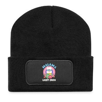 Bientôt maman MALAMA T'AIME Drôle - Beanie recyclé à patch - noir - Devant