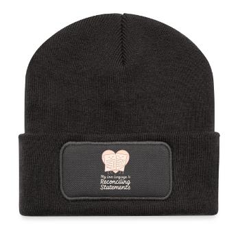 Accounting student cpa in training excel jokes - Recycled Patch Beanie - dark grey - Front