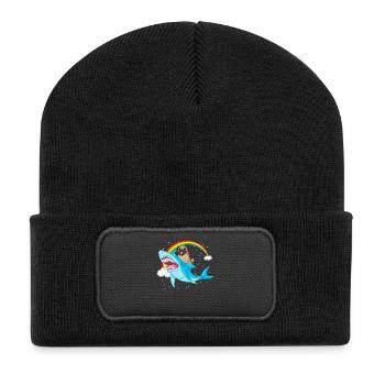Carlin équitation requin arc-en-ciel - Beanie recyclé à patch - noir - Devant