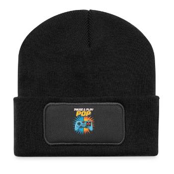 Pause & Play Pop Culture Rétro Jeu vidéo - Beanie recyclé à patch - noir - Devant