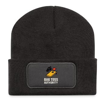 Cornhole Arbitre Arbitre officiel - Beanie recyclé à patch - charbon - Devant