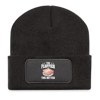 Le moelleux Les meilleures crêpes gaufrées - Beanie recyclé à patch - charbon - Devant